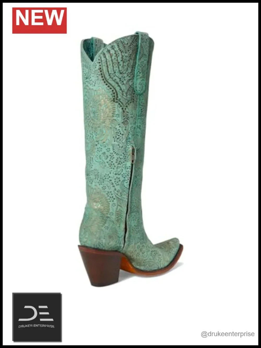 Corral Western Floral Embroidered Snip Toe Pull On Over the Knee Boots